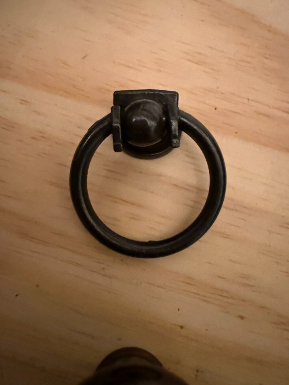 Vintage Drawer & Cabinet Pull w/Backplate Farmhouse Cabinet Knob Blackened Metal